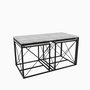 Hanah Home Defne - Juego de mesas de centro Gris claro y negro